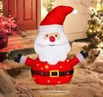 Amazon.com: Lighted Santa Claus Holiday Display, Collapsible ...