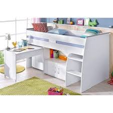 Lit Plateforme Mi Haut Avec Bureau Et Rangement Integres 1 Personne Parisot 3suisses