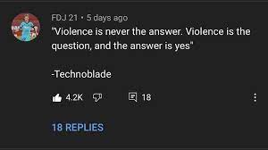 Technoblade In A Single Comment Dream Smp Edition Technoblade In 2021 Smp Weird Quotes Funny My Dream Team