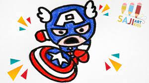 วาดร ปก ปต นอเมร กาง ายๆ วาดร ประบายส ไม สวยๆ how to draw captain am