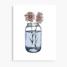 Mason jar flowers wall art. Floral Mason Jar Wall Art Redbubble
