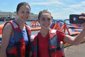 Inflatable Splash Park not as easy as it looks