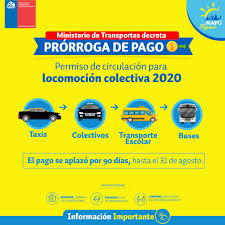 .pago de los permisos de circulación para los vehículos, adelantar la operación renta para que sea pagada en abril y aplazar el pago de contribuciones. Municipalidad De Maipu Importante Hasta El 31 De Agosto Hay Plazo Para El Pago Del Permiso De Circulacion 2020 Para Locomocion Colectiva