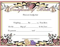 Do you ever wish marriage licenses and birth certificates came in duplicate, so that you could display one and keep another locked in a fireproof safe? Free Printable Blank Baby Birth Certificates Templates