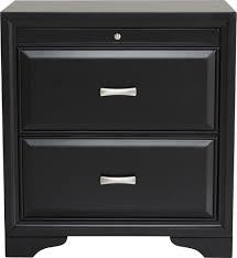 Brushed stainless steel pulls and legs. Discount Nightstands