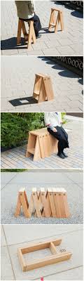 Des Tabourets Un Banc Convertible Holz Ideen Holzarbeiten Et Diy Mobel