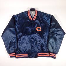 Chicago Bears Chalk Line Satin Jacket Vintage Strains