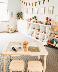 Rainbow Rice Has Been In The Ikea Flisat Table This Previous Week Or So I Try To Switch Out The Contents Every Fort Toddler Playroom Playroom Design Ikea Kids