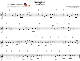 Imagine Easy Guitar Sheet Music Easy Guitar Imagine John Lennon Easy Guitar Tabs