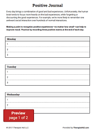 Positive Journal Worksheet Therapist Aid Positive Psychology Positivity Therapy Worksheets