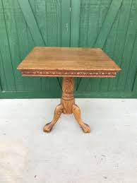 Antique Oak Table Square Circa 1920oak End Tableclaw Foot Etsy Oak Table How To Antique Wood Oak End Tables