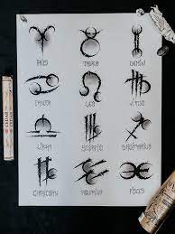 A big variety of font styles covers all possible needs. Zodiac Gothic Tattoo Flash Sheet By Noeko Zodiac Tattoos Tattoo Lettering Gothic Tattoo