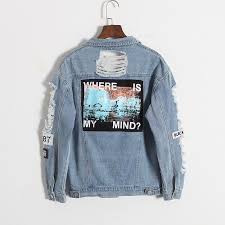 Lubang kancing model sepatu ini cocok untuk teman2 yang memiliki budget terbatas untuk beli. Barato Moda Vintage Lavagem Com Agua Distrressed Jaqueta Jeans Bordado Carta Solta Voltar Applique Casaco Bf Denim Outerwear Burac Model Pakaian Kasual Pakaian