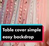 Most simple easy table cover backdrop 🤣#partydecorationideas #partytips  #easydiydecor #partydecor #easydecoratingidea #backdropideas #diy  #tablecover #budgetpartydecor From @itsclarisamartinez