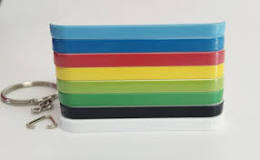Sublimation Blanks : Rectangle Coloured Polymer Keyring Set ...