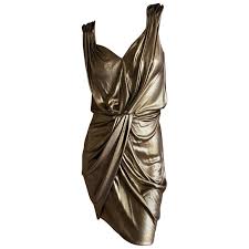 Moschino Vintage Liquid Gold Goddess Cocktail Dress Ball Dresses Cocktail Dress Silk Chiffon Dress