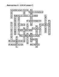 Answer key unidad 4 leccion 1 reteaching and practice answers.start studying avancemos 1 unidad 4 leccion 1. Avancemos 4 Unit 4 Lesson 1 Vocabulary Crossword With Answer Key