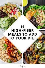 Fiber — along with adequate fluid intake — moves quickly and relatively easily through your digestive tract and helps it function properly. 14 High Fiber Meals To Add To Your Diet And Why Fiber Is So Great In The First Place High Fiber Diet Foods High Fiber Foods Fiber Meals