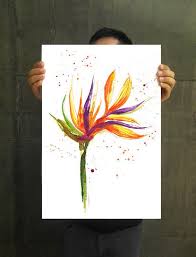 Bird Of Paradise Watercolor Bird Of Paradise Flower 2 Floral Watercolor Painting By Colorzen 35 00 Floral Watercolor Paintings Flower Painting Watercolor Bird