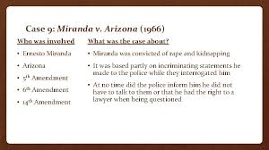 At the center of the case was ernesto miranda, who had confessed to a crime. Supreme Court Case Project Case 1 Dred Scott
