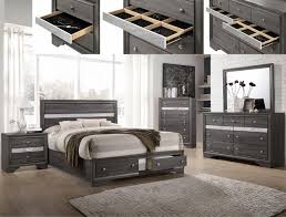 Xtfei king bed frame heavy duty metal platform with storage no need box spring 14 inch beds frames easy assembly strong support. Regata Gray Storage Platform Bedroom Set From Crown Mark Luna Furniture