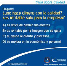 Copyright © 2021 infospace holdings, llc, a system1 company Instituto Para La Calidad Pucp La Trivia Sobre Calidad Uno Hace Dinero Con La Calidad Es Rentable Solo Para La Organizacion Envianos Tu Respuesta Y Comentarios Facebook
