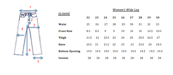 sloane size chart rufcut jeans