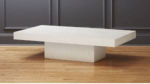 Unique very stylish piece measuring 39 square and concrete 15.5 square on glass top. Element Ivory White Rectangular Coffee Table Cb2 Aggregate Of Marble Granite Stone And Natural Fibe Stone Coffee Table Coffee Table Concrete Coffee Table