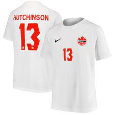 #canmnt #canwnt #canm20 #canw20 #canm17 #canw17 #canm15 #canw15 #canfutsal #canpara Youth Nike Atiba Hutchinson White Canada Soccer 2021 Away Replica Player Jersey