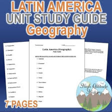 Latin America Unit Study Guide Geography Guide Words Study Guide Study Unit