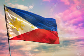 Philippines filipino hand fist power unity flag country world nation map sign art design element logo svg png clipart vector cricut cut file. Fluttering Philippines Flag On Colorful Cloudy Sky Background Stock Photo Picture And Royalty Free Image Image 128526056