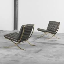 Ludwig Mies Van Der Rohe Custom Barcelona Chairs Pair Auctions Wright Sandalye