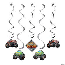 See more ideas about monster birthday parties, monster birthday, birthday party. Monster Truck Party Hanging Swirl Decorations 5 Pc Oriental Trading