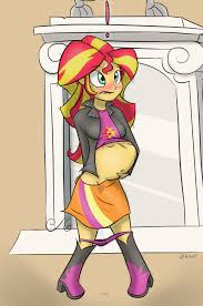 915660 - explicit, artist:variant, sunset shimmer, twilight sparkle, human,  equestria girls, anal slut, anal vore, belly, blushing, breasts, butt  touch, clothes, female, fetish, flushed face, hand on butt, hand on  stomach, lip