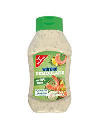1845 a pungent sauce or dressing resembling mayonnaise and usually including savory herbs … толковый словарь английского языка. Gut Gunstig Remoulade 500ml