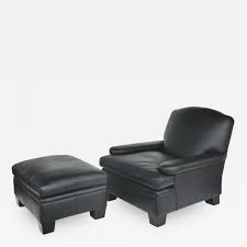 Upholstered with white bonded leather. Ralph Lauren Ralph Lauren London Leather Club Chair With Matching Ottoman 2 Sets Available