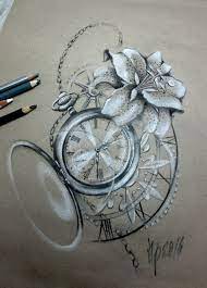 Lilly Clock Tattoo Watch Tattoos Clock Tattoo Lillies Tattoo