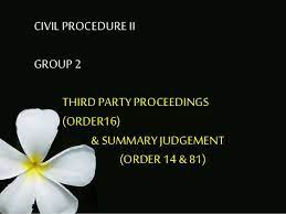 Report with financial data, key executives contacts, ownership details & and more for third party platform sdn bhd in malaysia. Third Party Proceeding Summary Judgement