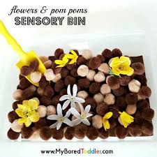 I am absolutely in love with these amazing spring sensory activities for toddlers and preschoolers that i found. Flowers And Pom Poms Spring Sensory Bin My Bored Toddler