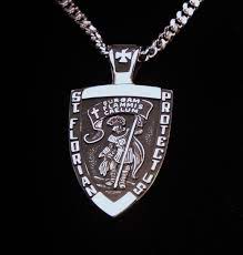 St Florian Medal Sterling Silver With Chain Patron Saint Of Firefighters Sterling Silver Patron Saint Of Firefighters Silver