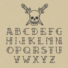Download Old School Tattoo Font Stock Illustration 91647166 Lettertatoeages Brief Lettertype Tatoeage