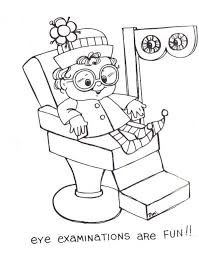 Free Eye Care Coloring Sheets Coloring Pages Eyes Game Cartoon Girl Drawing