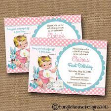 Baby S First Birthday Invitation Vintage Baby Girl Etsy Vintage First Birthday Birthday Invitations Diy First Birthday Invitations
