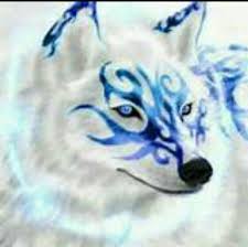 White Wolf With Blue Markings Wolf Spirit Animal Anime Wolf Fantasy Wolf