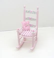 Dollhouse Miniature Rocking Chair Victorian Cottage Chic Pink 1 12 Furniture Artisan Hand Painted Roses Por Shabby Chic Chairs Rocking Chair Hand Painted Roses
