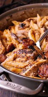Creamy Cajun Chicken And Sausage Pasta Chicken Sausage Recipes Italian Sausage Recipes Italian Chicken Pasta Recipes