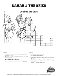 Crossword Puzzle For Rahab Sunday School Lesson Sunday School Crossword Rahab Bible Crafts For Kids