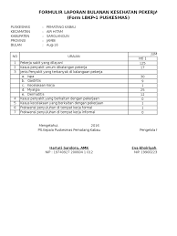 29 desember 2010 periode laporan : Contoh Laporan Bulanan K3