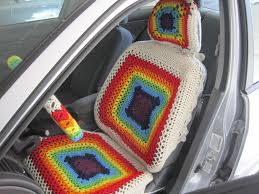 Set Of 3 Crochet Rainbow Car Front Seat Covers Aran 7 Rainbow Colors Rcfscset 1a By Ytang On Etsy Crochet Car Crochet Car Seat Cover Seat Covers