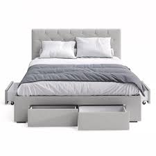 For some refined elegance, opt for a super king size metal bed frame such as penn. Webster King Grey Storage Bed Frame With 4 Drawers Bunnings Australia